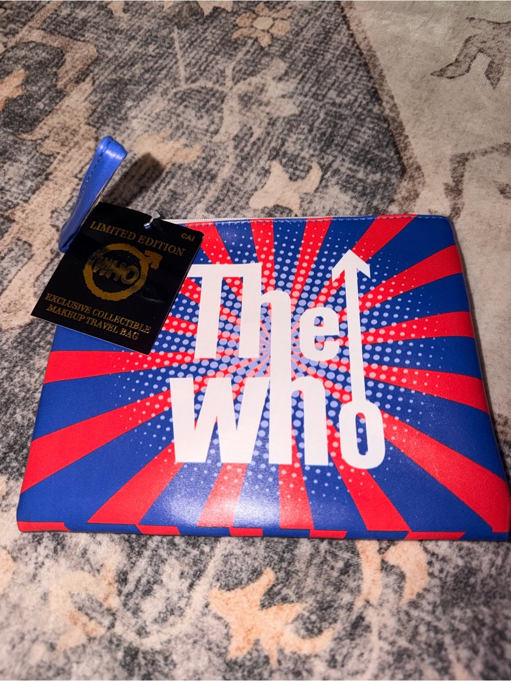 The Who Limited Edition Makeup Travel Bag Red Blue White By CAI.Colorful 8x6